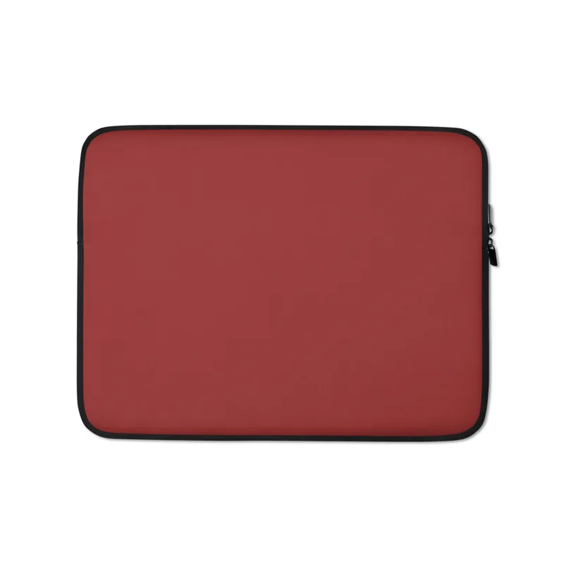 Classic Crimson Solid Laptop Sleeve — flat solid deep crimson red covering the entire surface with no pattern or additional