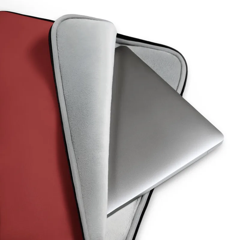 Classic Crimson Solid Laptop Sleeve — flat solid deep crimson red covering the entire surface with no pattern or additional