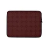 Crimson Lattice Velvet Laptop Sleeve — repeating diamond lattice pattern in deep crimson and dark wine tones with a soft
