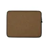 Aged Leather Terrain Laptop Sleeve — close-up crackle pattern resembling aged cognac leather with fine tonal brown fissures