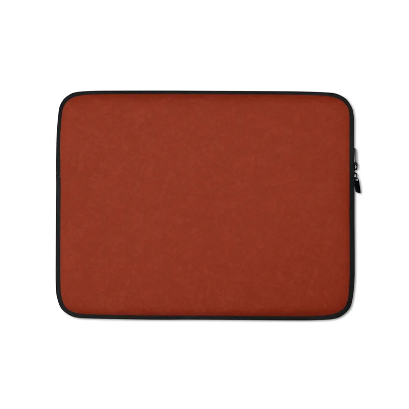 Crimson Terra Texture Laptop Sleeve — tone-on-tone crackle texture pattern in deep burnt crimson red, resembling aged
