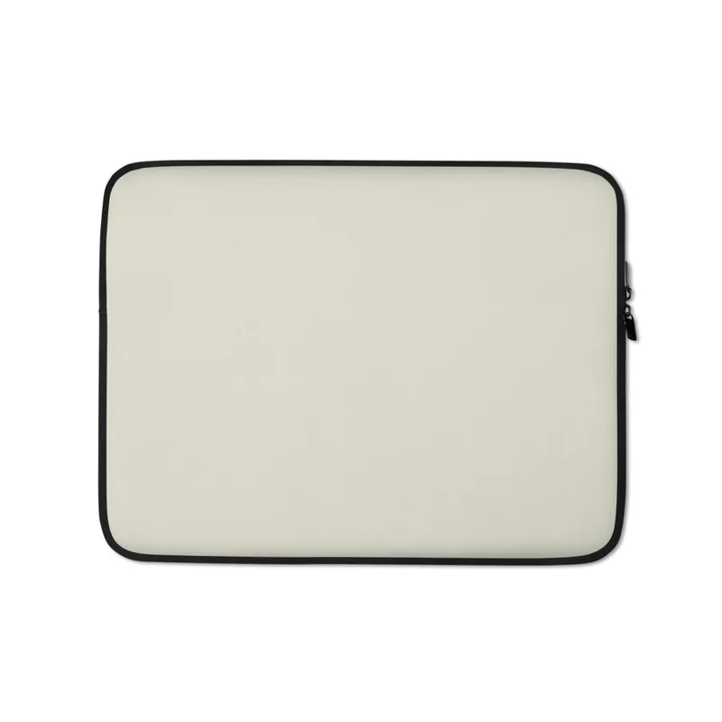 Clean Slate Minimal Laptop Sleeve — solid warm off-white greige field with no pattern, uniform matte tone blending cream