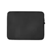 Midnight Black Leather Texture Laptop Sleeve — close-up black leather surface with organic grain pattern, natural creases