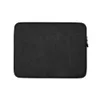 Midnight Black Leather Laptop Sleeve — close-up black leather surface with fine cracked lines and pebbled grain texture
