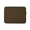 Rich Earth Tone Laptop Sleeve — solid deep chocolate brown with subtle organic surface texture suggesting aged suede or worn