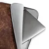 Crackle Vintage Distressed Leather Laptop Sleeve — aged leather surface with deep burgundy base, fine crackle veining