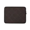 Espresso Dark Diamond Quilted Laptop Sleeve — diagonal diamond grid with dashed stitch lines and cross accents on a deep