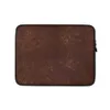 Burgundy Vintage Distressed Leather Laptop Sleeve — close-up distressed leather texture in deep burgundy and warm caramel
