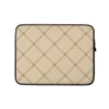 Classic Diamond Grid Laptop Sleeve — diagonal double-line diamond lattice with small square accents at intersections