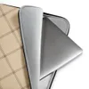 Classic Diamond Grid Laptop Sleeve — diagonal double-line diamond lattice with small square accents at intersections