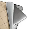 Classic Diagonal Tile Lattice Laptop Sleeve — warm beige diagonal square tile grid with dark thin grout lines and small
