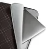 Dark Diamond Quilted Leather Laptop Sleeve — deep espresso brown quilted leather surface with a diagonal diamond grid