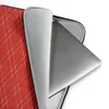 Lattice Crimson Diamond Grid Laptop Sleeve — repeating diamond lattice of fine cream lines over a deep red textured