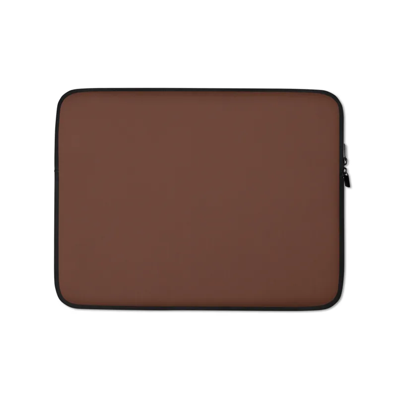 Rich Cognac Solid Laptop Sleeve — solid deep cognac brown with a smooth, even matte finish and no additional markings