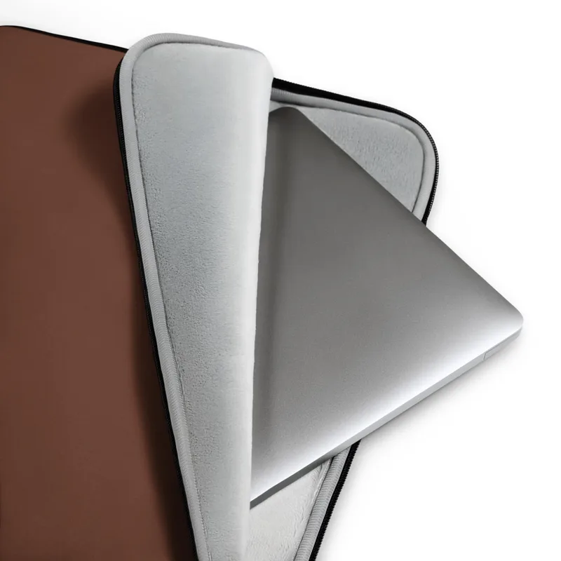 Rich Cognac Solid Laptop Sleeve — solid deep cognac brown with a smooth, even matte finish and no additional markings