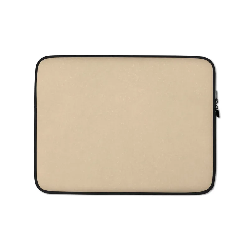 Desert Sand Minimal Laptop Sleeve — soft beige surface with subtle organic speckled texture in warm sand and cream tones, no
