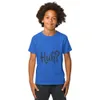 Royal Huh? Say That Again, front view — bold hand-lettered word Huh followed by a question mark in dark navy blue on a warm