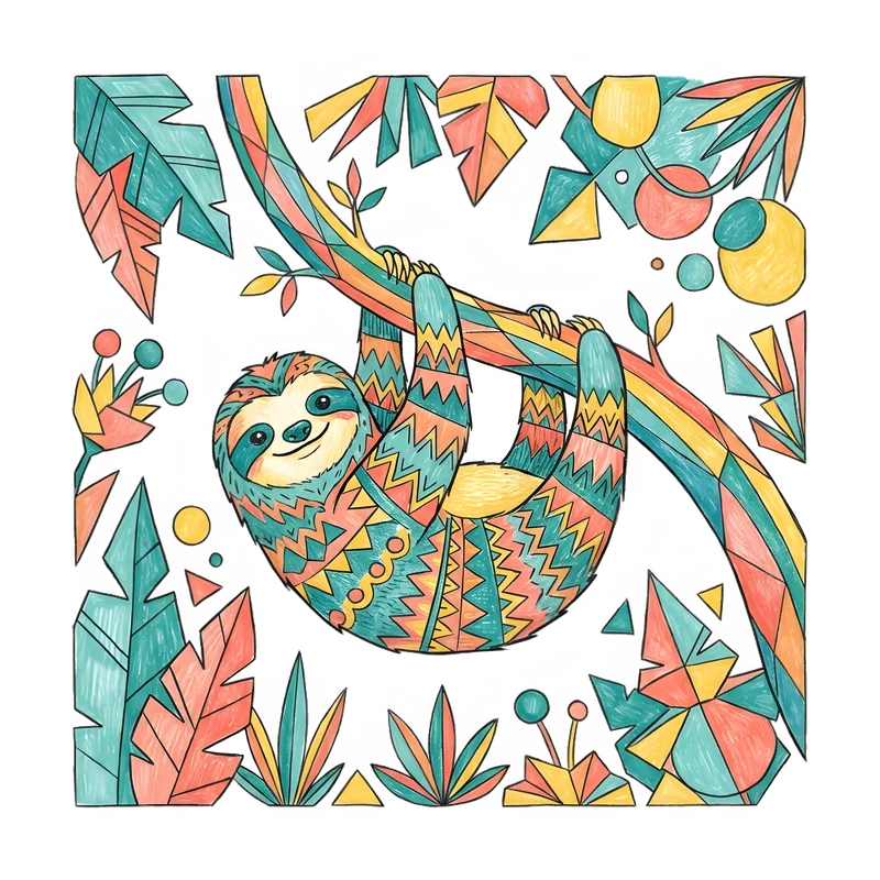 Colorful Sloth Adventure Tee