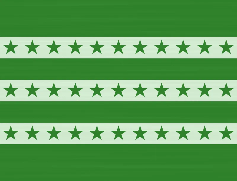 Green Stars and Stripes Laptop Sleeve design — alternating deep forest green horizontal bands and soft mint stripes, each