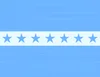 Clear Skies Seven Stars Laptop Sleeve design — seven bold blue five-pointed stars in a horizontal white band on a cornflower