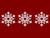 Winter Snowflake Trio Laptop Sleeve design — three identical intricate white geometric snowflakes arranged in a row