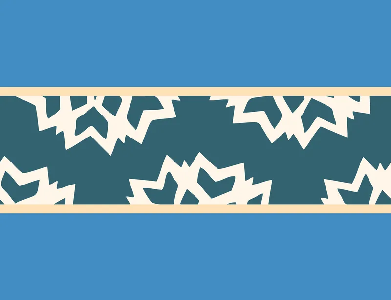 Arctic Fracture Laptop Sleeve design — jagged cracked ice shards in cream white on deep teal horizontal band, framed by sand