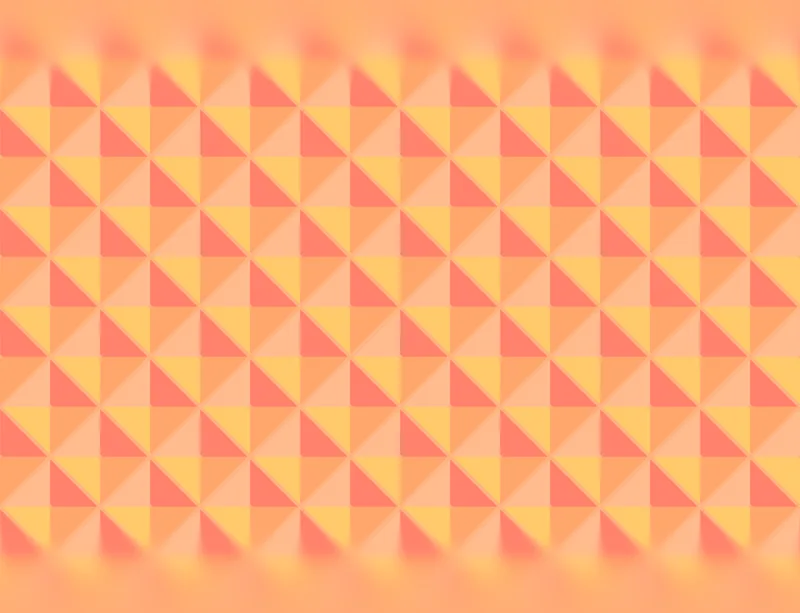 Warm Geometry Laptop Sleeve design — tessellating triangles in coral red, golden yellow, and soft peach with a blurred