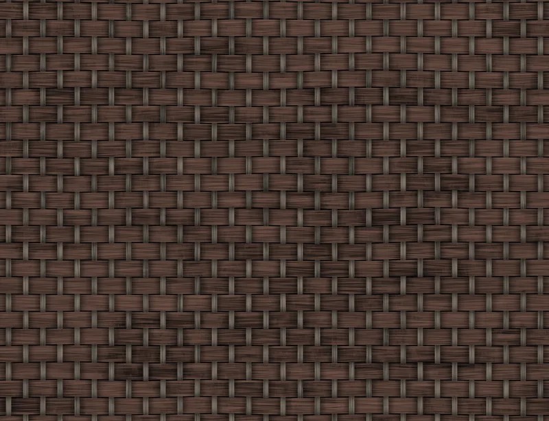 Dark Woven Rattan Laptop Sleeve design — tightly woven dark brown rattan basketweave pattern with interlocking horizontal