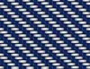 Steel and Sapphire Woven Shield Laptop Sleeve design — interlocking navy blue and brushed silver bands in a precise