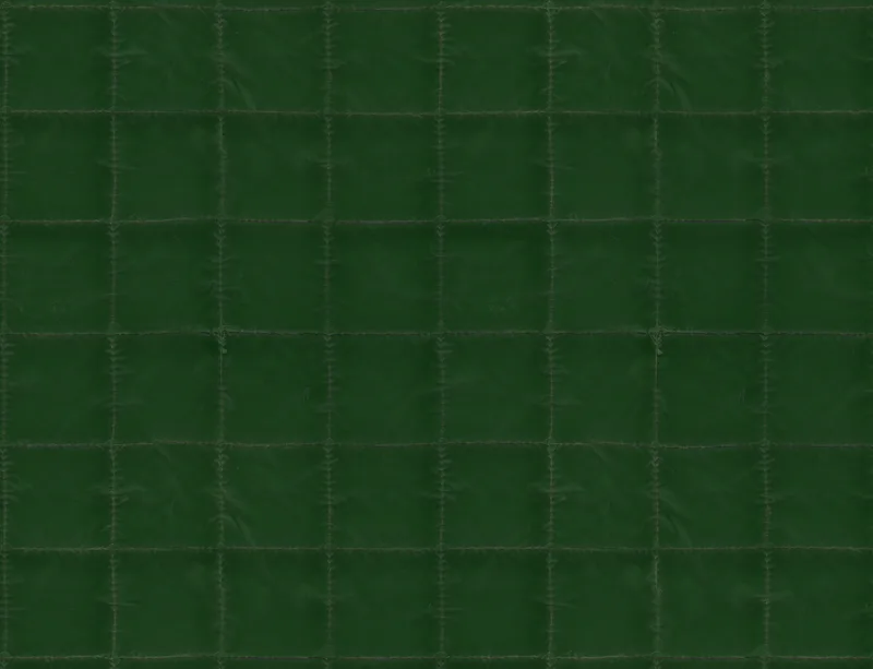Forest Green Quilted Classic Laptop Sleeve design — deep forest green quilted fabric with a uniform grid of precise