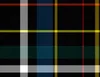 Highland Spirit Tartan Laptop Sleeve design — classic Scottish tartan plaid with black background and bold crossing stripes