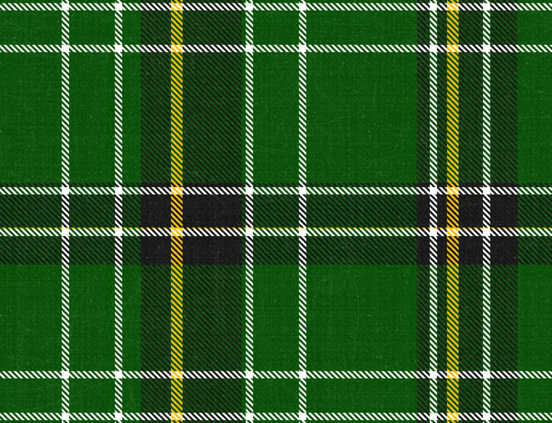 Celtic Green Tartan Laptop Sleeve design — classic woven tartan pattern in deep forest green with intersecting black, white