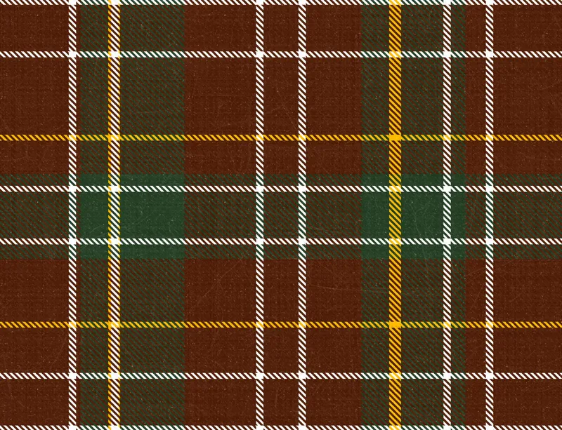 Tartan Highland Plaid Laptop Sleeve design — classic tartan plaid with deep crimson red background, forest green blocks