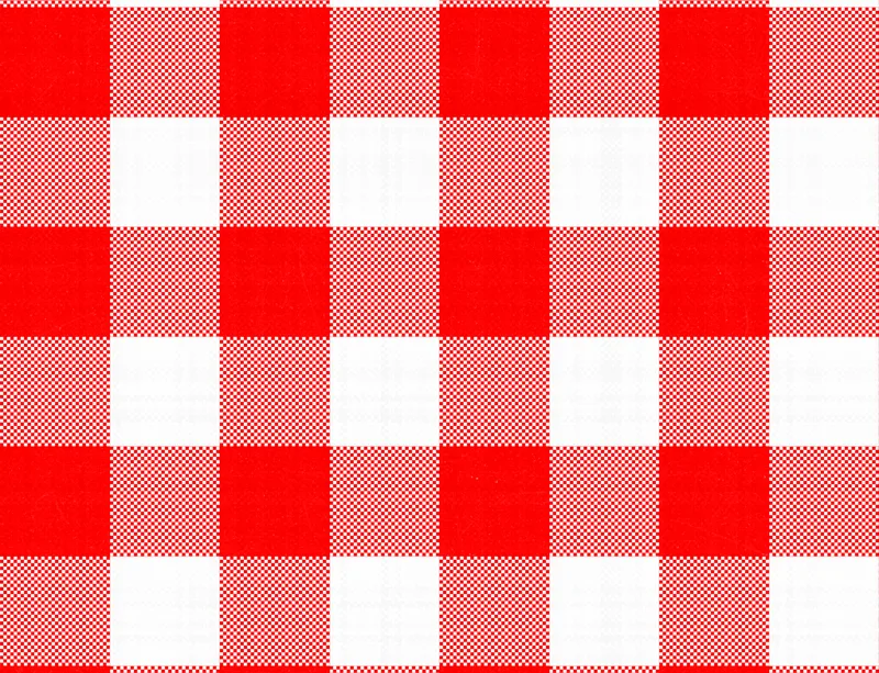 Classic Red Gingham Laptop Sleeve design — large-scale red and white gingham check pattern in a traditional woven textile