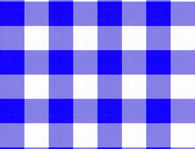 Classic Blue Gingham Laptop Sleeve design — classic large-scale gingham pattern in vivid cobalt blue and white