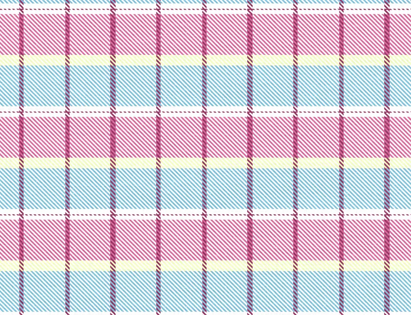 Pastel Plaid Laptop Sleeve design — pastel tartan plaid pattern with sky blue, blush pink, pale yellow, and bold magenta