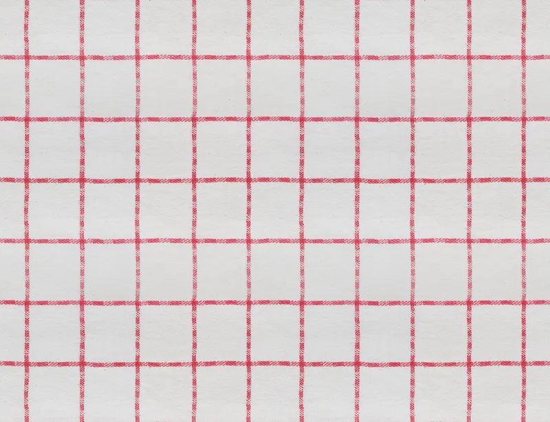 Classic Red Windowpane Laptop Sleeve design — evenly spaced red windowpane grid lines on a white woven-texture background