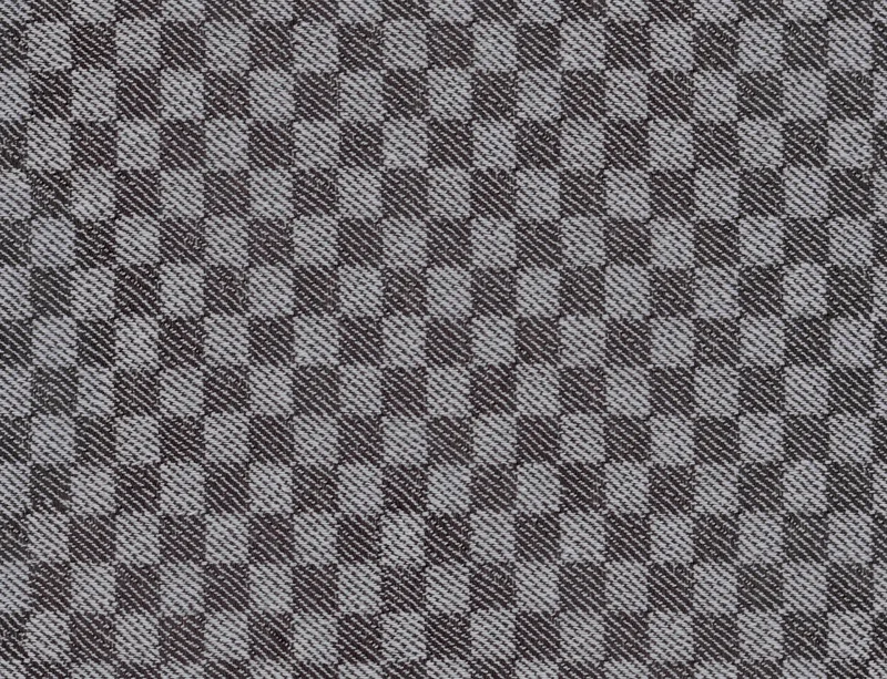 Charcoal Flannel Check Laptop Sleeve design — close-up woven check pattern in charcoal and light grey with diagonal twill