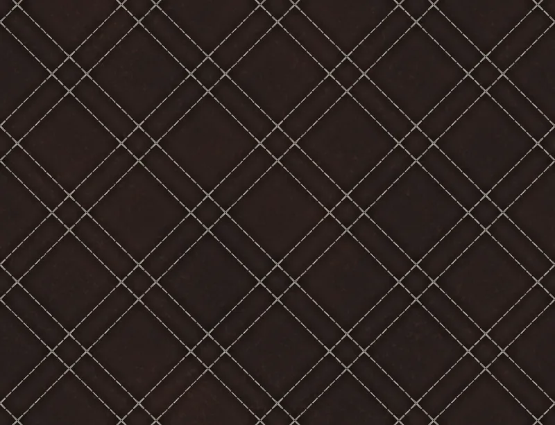 Dark Diamond Quilted Leather Laptop Sleeve design — deep espresso brown quilted leather surface with a diagonal diamond grid