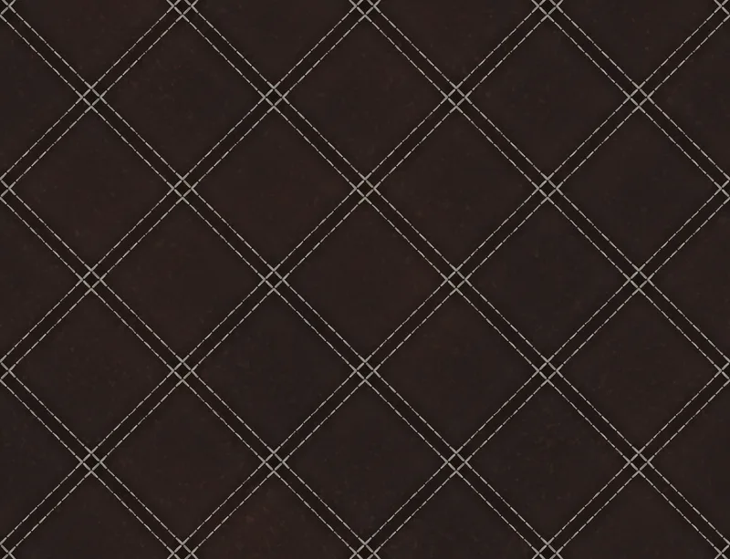 Leather Dark Diamond Quilted Laptop Sleeve design — diagonal double-stitched diamond grid pattern in silver-grey lines