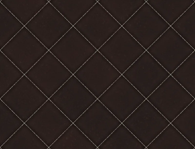 Espresso Dark Diamond Quilted Laptop Sleeve design — diagonal diamond grid with dashed stitch lines and cross accents