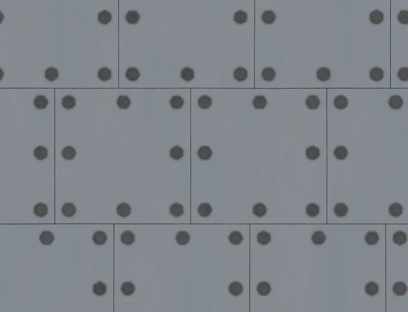 Industrial Concrete Panel Laptop Sleeve design — seamless grey concrete panels with a repeating grid of dark circular bolt