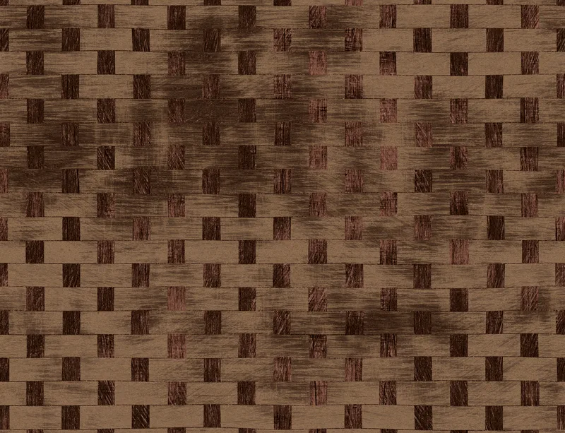 Woven Timber Weave Laptop Sleeve design — tightly woven basketweave pattern in warm mahogany and chestnut brown tones